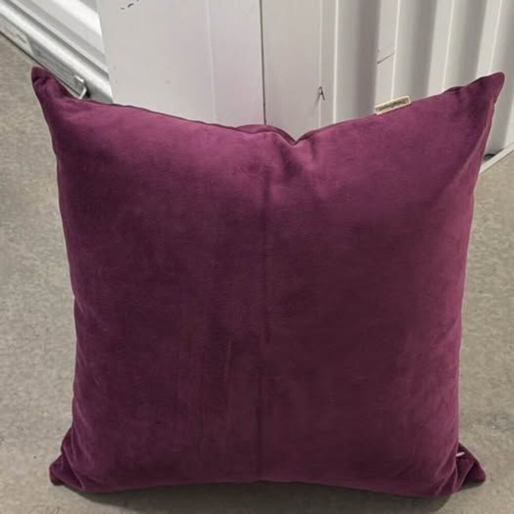 Designer Heavyweight Eggplant Purple Velveteen throw pillow